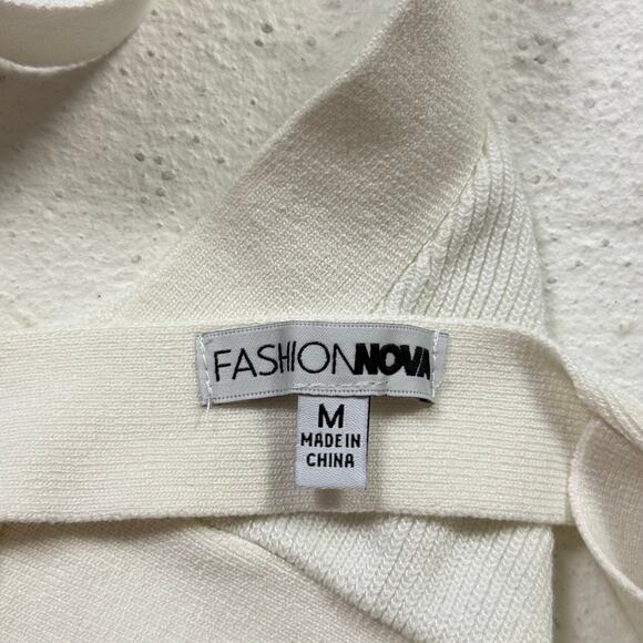 Fashion Nova White Rib Knit Crop Tank Bralette, Size Medium - Picture 4 of 6